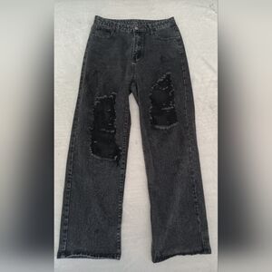 Shein distressed black jeans